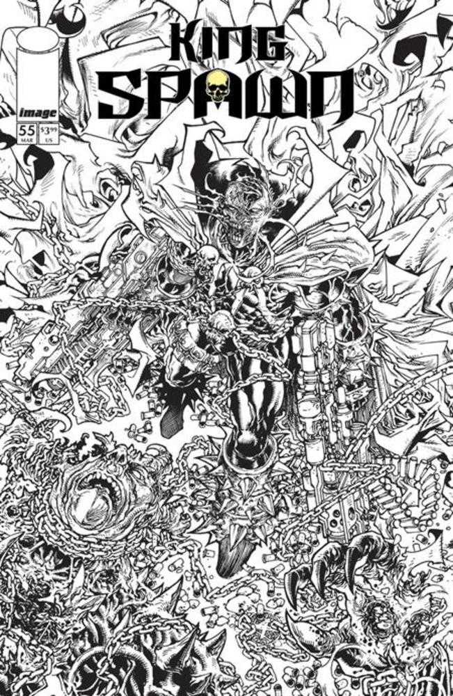 King Spawn #55 Cover B Harvey Tolibao Black & White Variant