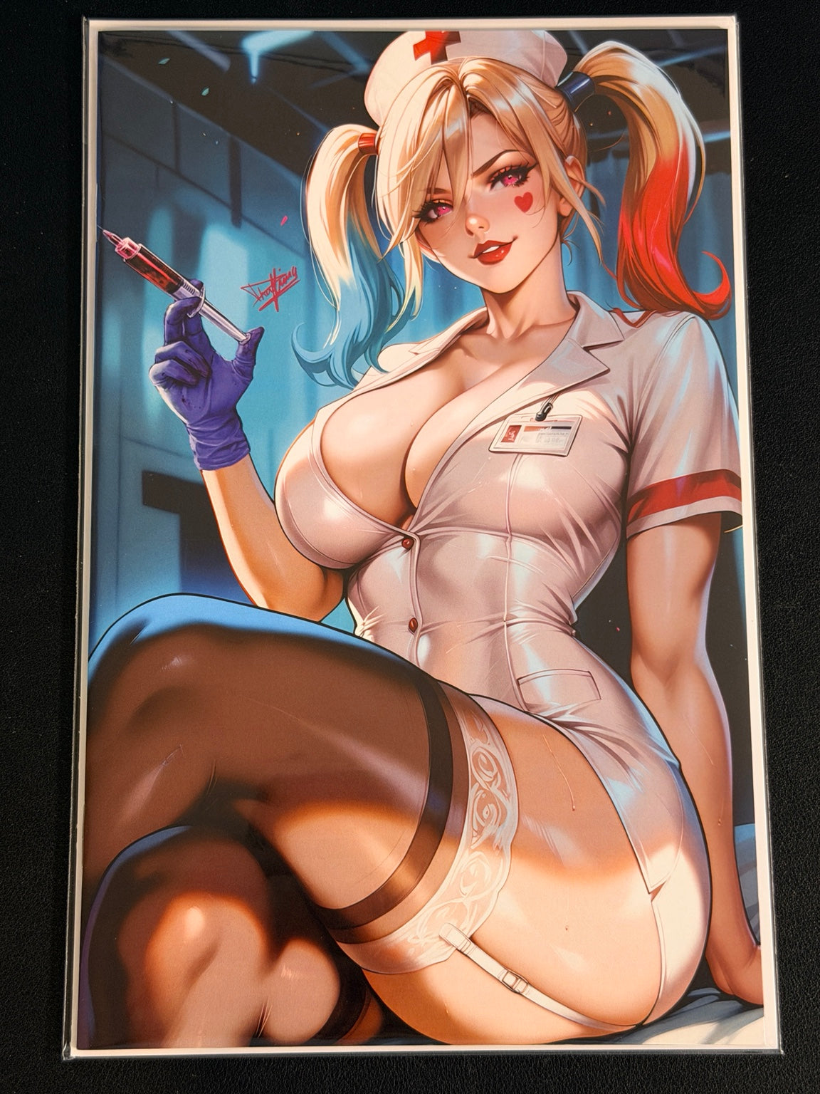 Multiverse Saga Nurse Harley Quinn Nice virgin variant cover by Dhaxina