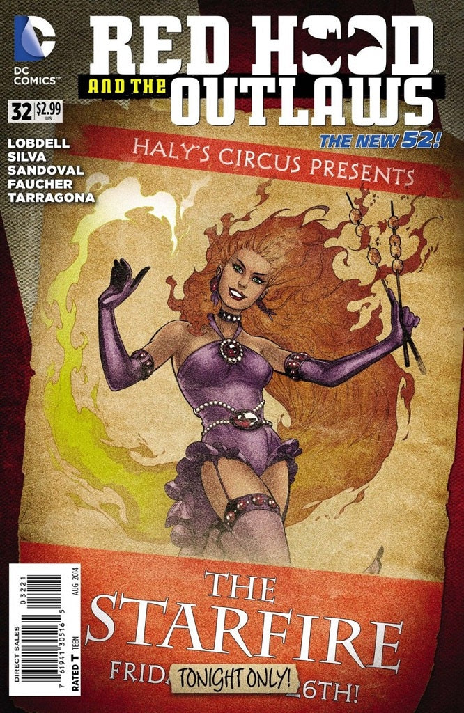 Red Hood and the Outlaws #32 (2014) Cover B DC Bombshells variant featuring Starfire, cover art by Ant Lucia